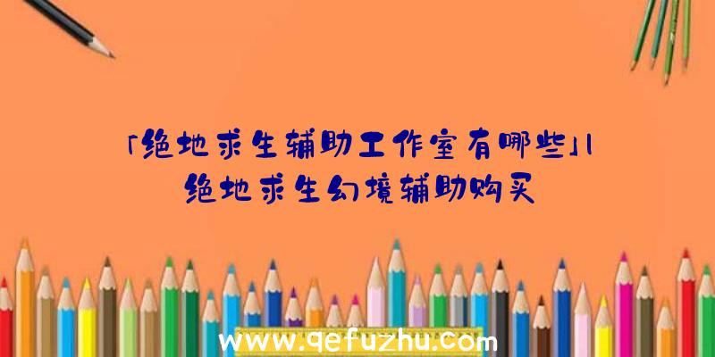 「绝地求生辅助工作室有哪些」|绝地求生幻境辅助购买